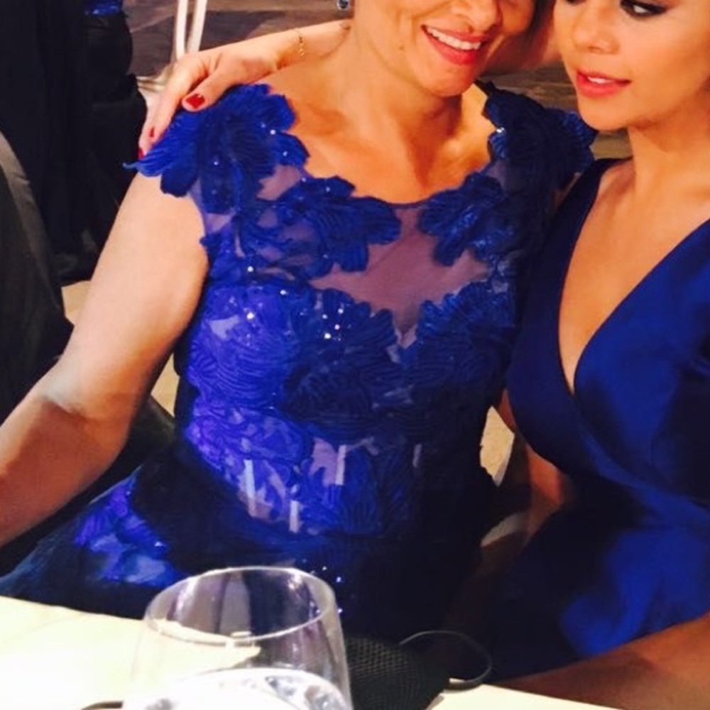 Jovani Royal Blue Lace Evening Gown